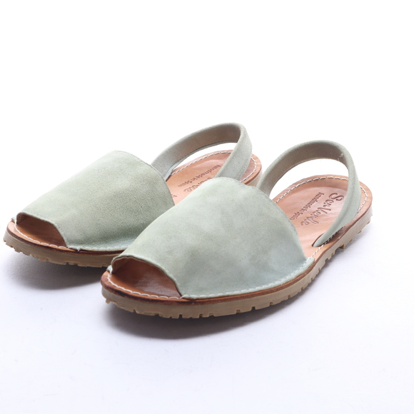 Sen Verde Women Suede Leather Open Toe Sling Back Sandals EU 37 Green - Picture 6 of 16